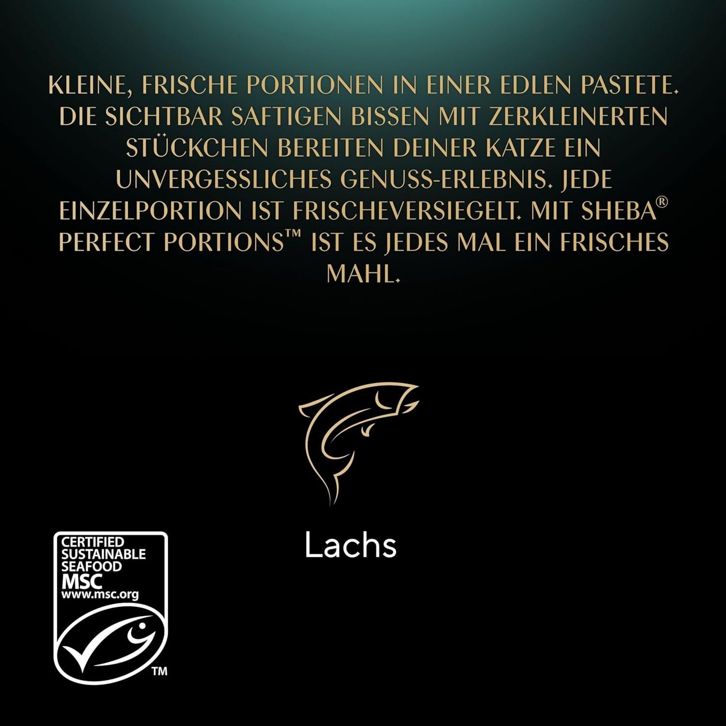 Paštika SHEBA Perfect PORTIONS pro kočky s lososem, certifikace MSC, 8 x 3 x (2 x 37,5 g) = 225 g (balení bude aktualizováno)