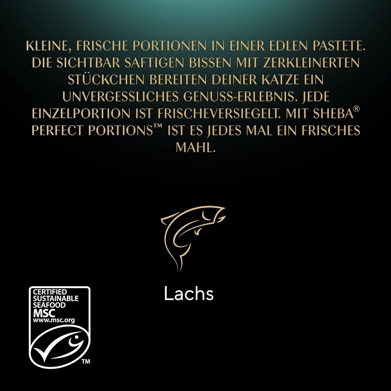 Paštika SHEBA Perfect PORTIONS pro kočky s lososem, certifikace MSC, 8 x 3 x (2 x 37,5 g) = 225 g (balení bude aktualizováno)