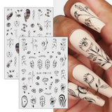 Jmeowio Nagelsticker Mond Stern Sonne 9 Blatt Nail Art Sticker Selbtklebend Nagelaufkleber Bunte Dekoration Nageldesign Zubehör