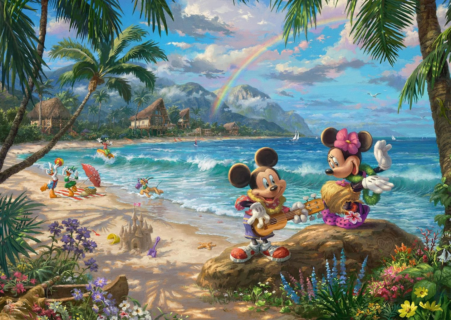 Schmidt Spiele Thomas Kinkade 57528 Disney Mickey a Minnie na Havaji 1000dílné barevné puzzle [exkluzivně na Amazonu] Puzzle Naty Shop