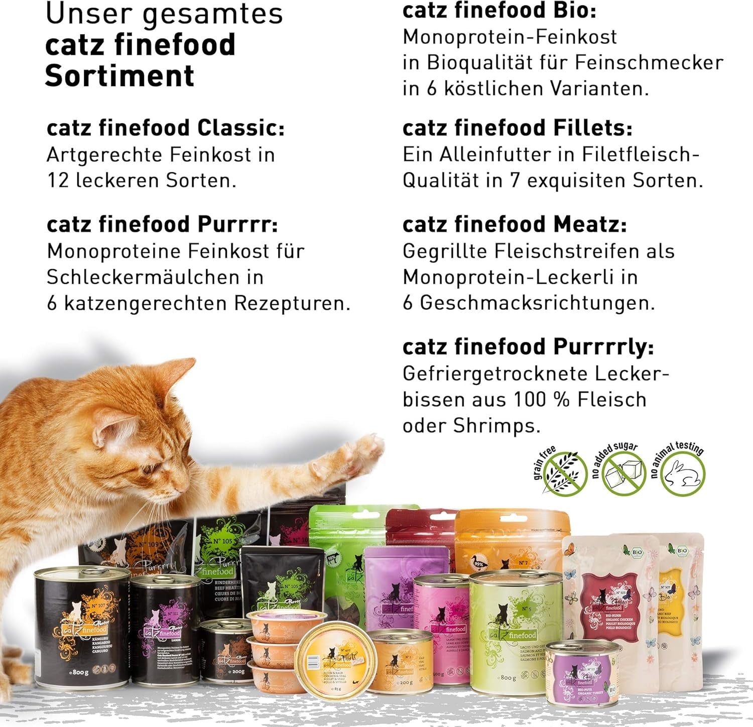 Mokré krmivo pro kočky Catz Finefood Purrrr Horse Monoprotein no. 123, pro kočky s citlivým zažíváním, 70% obsah masa, 6 krabic x 400 g