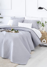 Přehoz Todocama Fine Boutique se vzorem piké, na jaro, léto, podzim a zimu, 100% super měkké mikrovlákno, multifunkční deka, 140/150/160-250 X 260 cm, světle šedá Postele a přikrývky Beuche den Todocama-Store