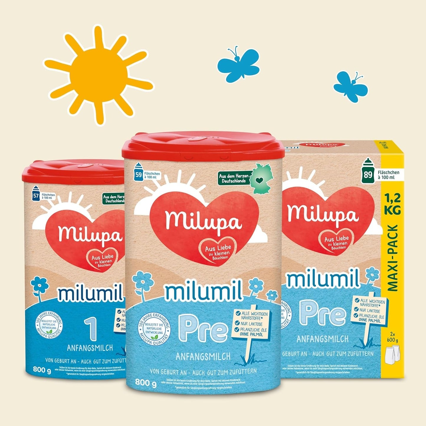Milumil Milupa Sušené mléko pro kojence, první mléko od narození, 800 g