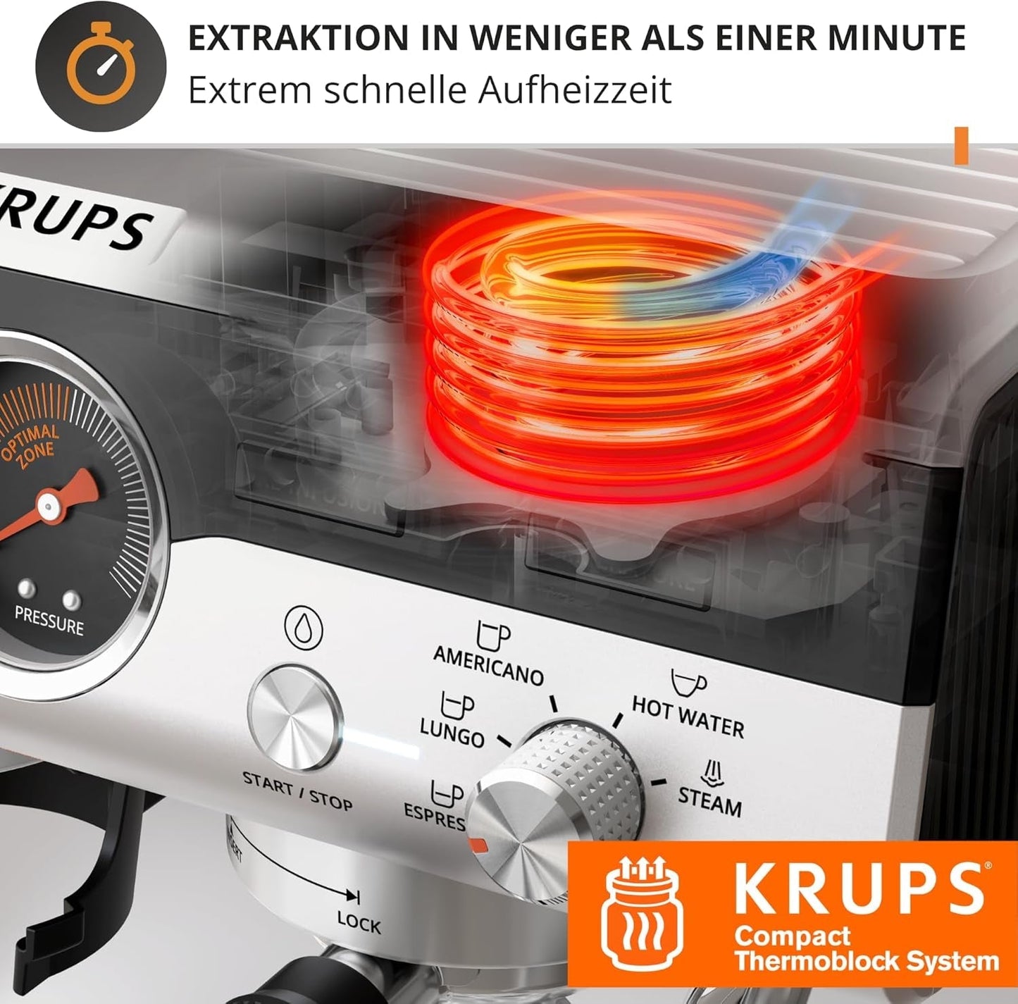 Krups Precision manuální espresso kávovar s portafiltrem a mlýnkem, baristický kávovar s intuitivním ovládacím panelem, nastavení předinfuze, espresso kávovar s parní tryskou, rychlý ohřev, XP801T10