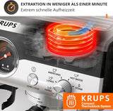 Krups Precision manuální espresso kávovar s portafiltrem a mlýnkem, baristický kávovar s intuitivním ovládacím panelem, nastavení předinfuze, espresso kávovar s parní tryskou, rychlý ohřev, XP801T10
