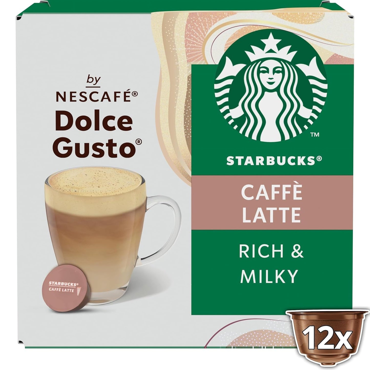 STARBUCKS Caffè Latte od Nescafé Dolce Gusto Kaffeekapseln 6 x 12 (72 kapslí)