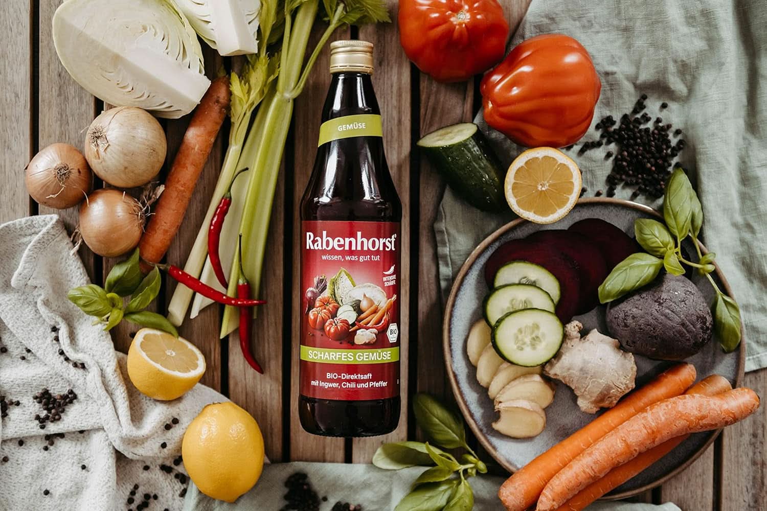 RABENHORST (6 x 700 ml) - Vysoce kvalitní zeleninová šťáva z různých druhů zeleniny s intenzivní kořenitou chutí Nealkoholické nápoje Naty Shop