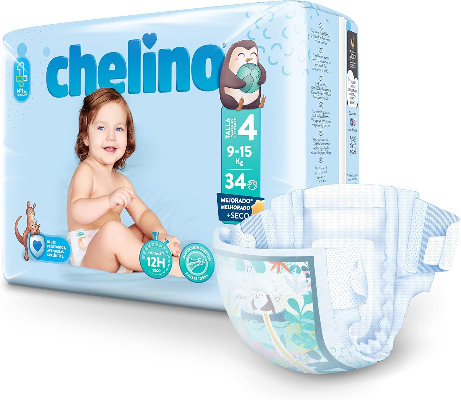 Dětské plenky Fashion & Love vel. 4 (9-15 kg), 34 kusů