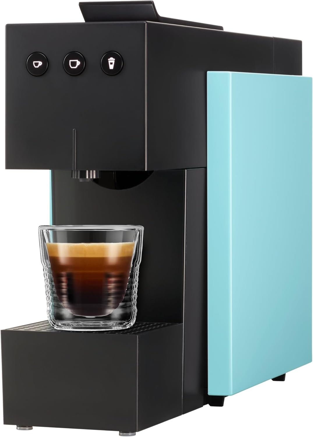 Espresso kávovar s kapslemi K-FEE SQUARE na kávu, čaj a kakao | Kompaktní espresso | Rychlý ohřev | Nádrž na vodu 0,8 l | 19 barů | Klavírní černá