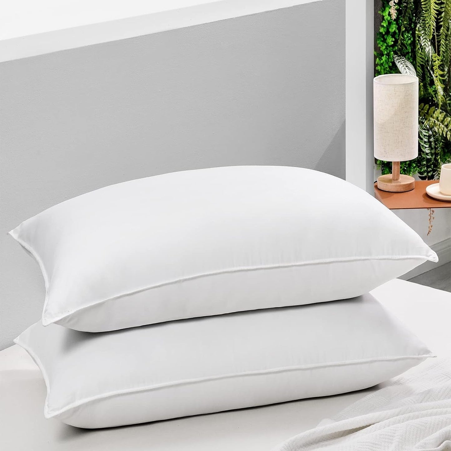 Polštář na spaní HARBOREST, 2 kusy, Luxusní plyš, Alternativní polštář, Dobré pro spáče na boku a na zádech, Hotelová kolekce, Polštář, Standardní/Queen Size, 50,8 X 66 cm Naty Shop Standardní Polštáře Výchozí název