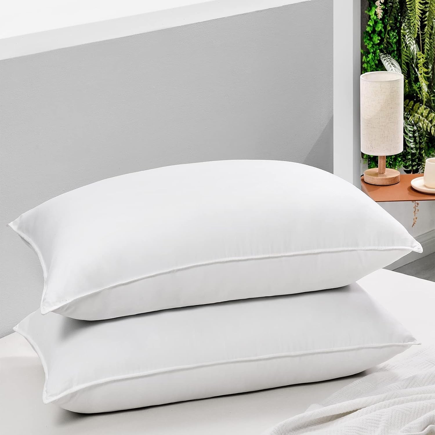 Polštář na spaní HARBOREST, 2 kusy, Luxusní plyš, Alternativní polštář, Dobré pro spáče na boku a na zádech, Hotelová kolekce, Polštář, Standardní/Queen Size, 50,8 X 66 cm Naty Shop Standardní Polštáře Výchozí název