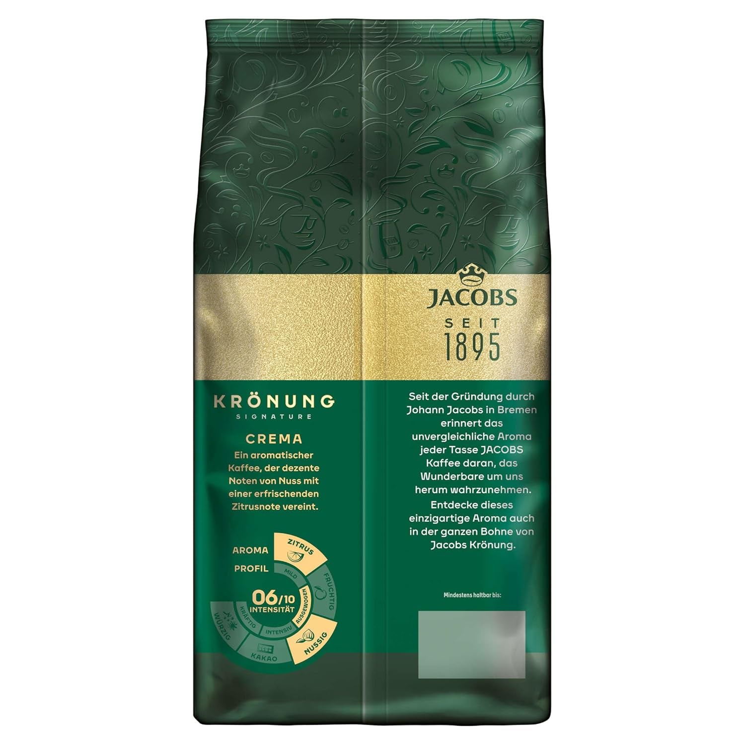 Jacobs Krönung smetana, celozrnná káva, balení 4 ks (4 x 1000 g)