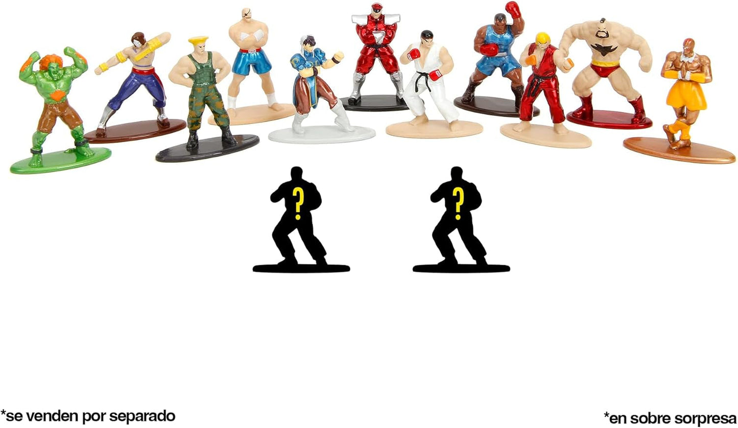 Figurka Jada Toys Street Fighter (1X Mystery Fig in Blind Pack) - Detailní sběratelská figurka Nano (4 cm), 1 ze 13 kovových figurek Street Fighter pro fanoušky a sběratele ve věku 3+, vlna 1 Akční figurky Naty Shop