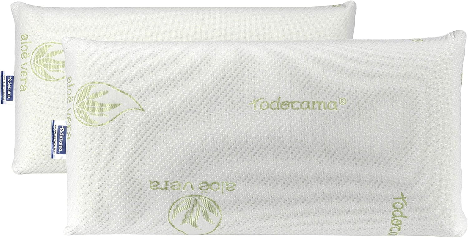 Todocama Todolit viskoelastický polštář aloe vera plus, zelený, 2 kusy, 75 cm Standardní polštáře Naty Shop 75 cm