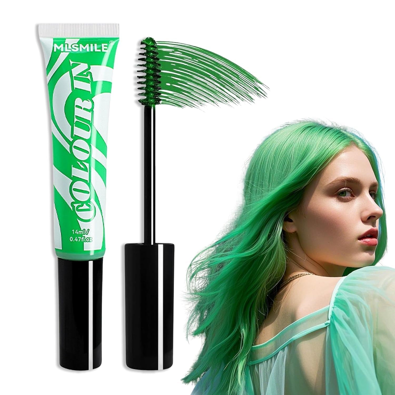 Green Temporary Hair Dye – 14ml Hair Chalk Barva na vlasy, omyvatelná zelená tyčinka na barvení vlasů, Instant Color Křída na vlasy, Karneval Chalk Barva na vlasy na Vánoce Halloween, Karneval, Cosplay Barva na vlasy Naty Shop Výchozí název