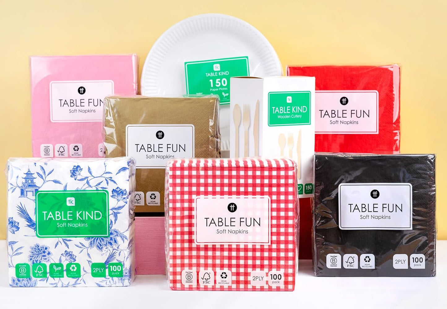 Mluvící stolky 100 x hromadné balení Červený vzor Měkké papírové ubrousky Jednorázové ubrousky pro narozeniny Svatby Stolní servis Vánoční catering Vyrobeno v EU 2 vrstvy 33 cm