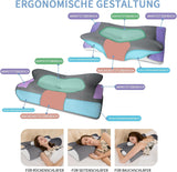 IDEA Polštář Paměťová pěna Polštář, Ergonomický Polštář Ortopedický Polštář Bolest krku, Polštář na spaní pro bolesti bočních zad a břicha, Polštář na krk Polštář proti chrápání pro dospělé Krční Ortopedické Polštáře Naty Shop