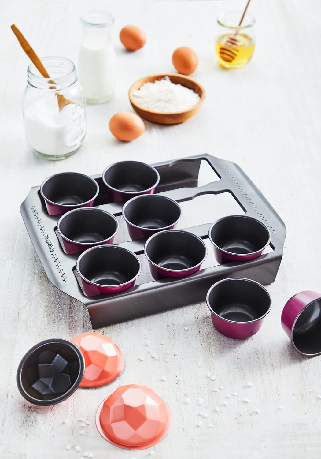 Tefal Creabake J3040104 Kuchenform, 9 Mulden, Antihaftbeschichtung, Austauschbar, Perfektes Backen, Kreative Und Leckere Rezepte, Nicht Compaible Mit Cake Factory, Creabake formy a plechy Naty Shop