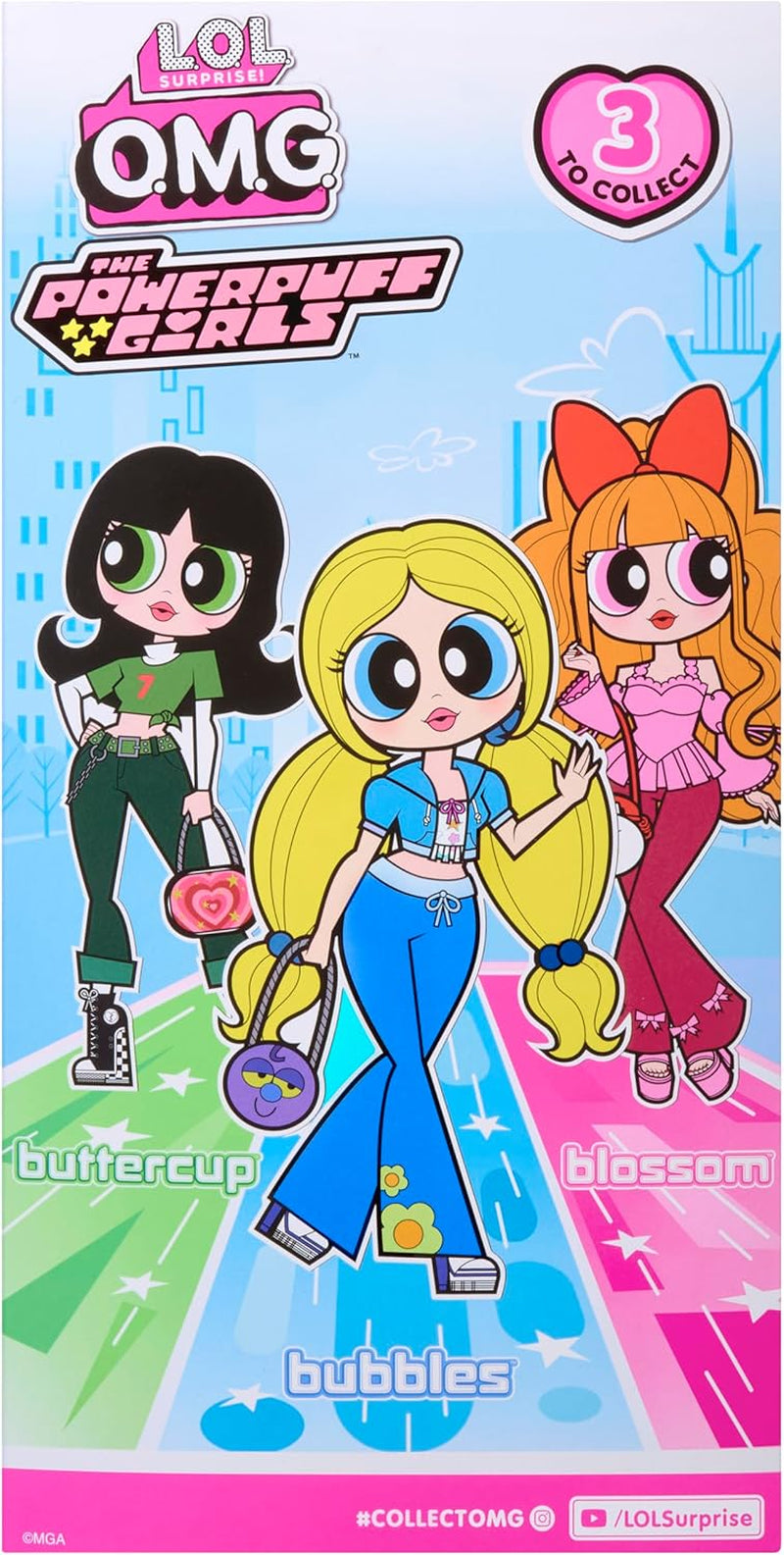 L.O.L. Překvapení! OMG The Powerpuff Girls Puppe - Bubbles - Enthält 1 Modepuppe, Inclusive Outfit and Accessories, 3 zum Sammeln