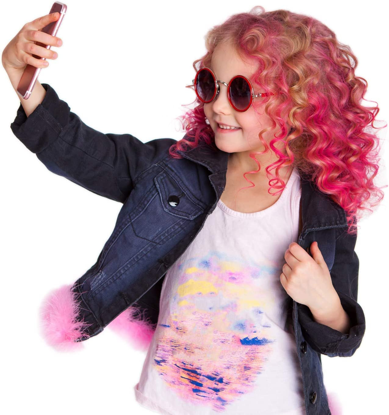 Desire Deluxe Hair Chalk dárky pro dívky, Křída na vlasy pro hračky na barvení vlasů k Vánocům, 10 omyvatelných per na vlasy na karneval, 3 4 5 6 7 8 9 11 let staré barvy na vlasy Naty Shop