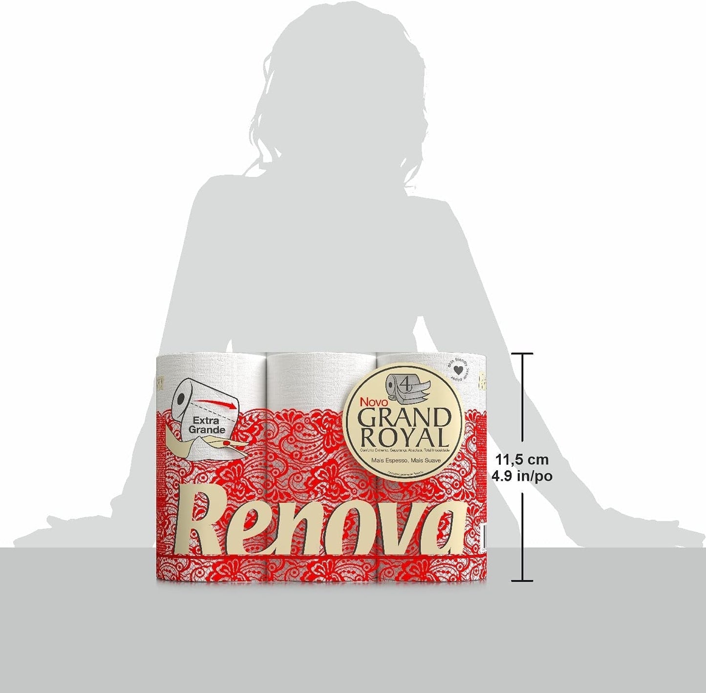 Toaletní papír Renova Renova Grand Royal 4vrstvý - 6 rolí, velký (balení 5 ks)