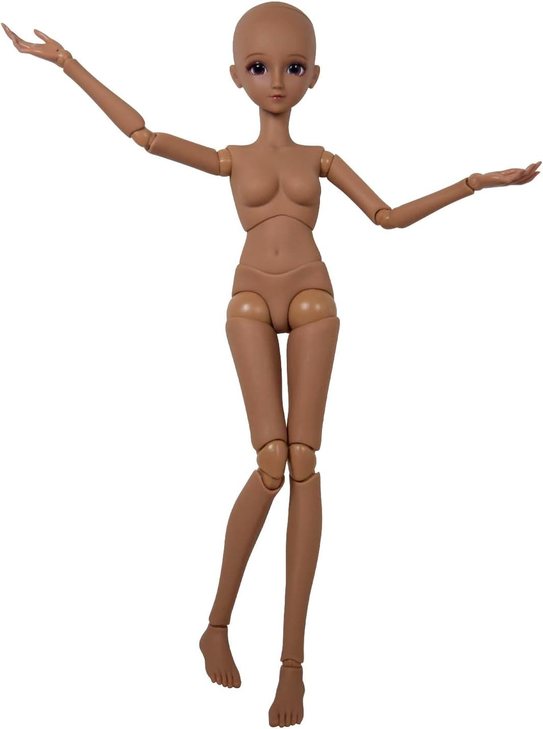 1/3 BJD panenka Černá Hnědá kůže Tělo panenky 60 cm 24palcový kulový kloub SD panenky Pohyblivé klouby PVC DIY (Alexia)