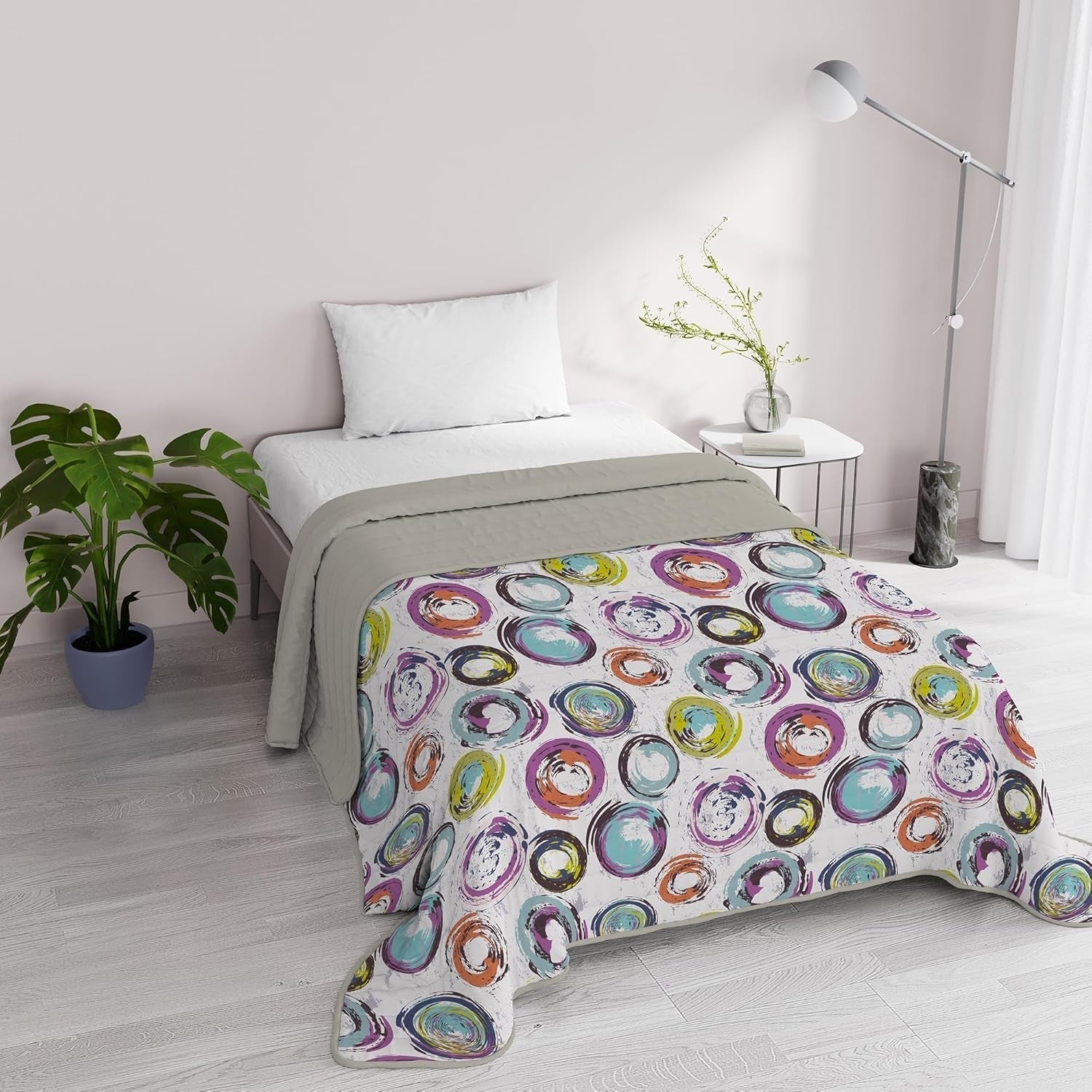 Fantasy italské povlečení z mikrovlákna léto 1,5 postele Murrine Quilts & Quilts Naty Shop Abstraktní kruhy 1 Posto E Mezzo