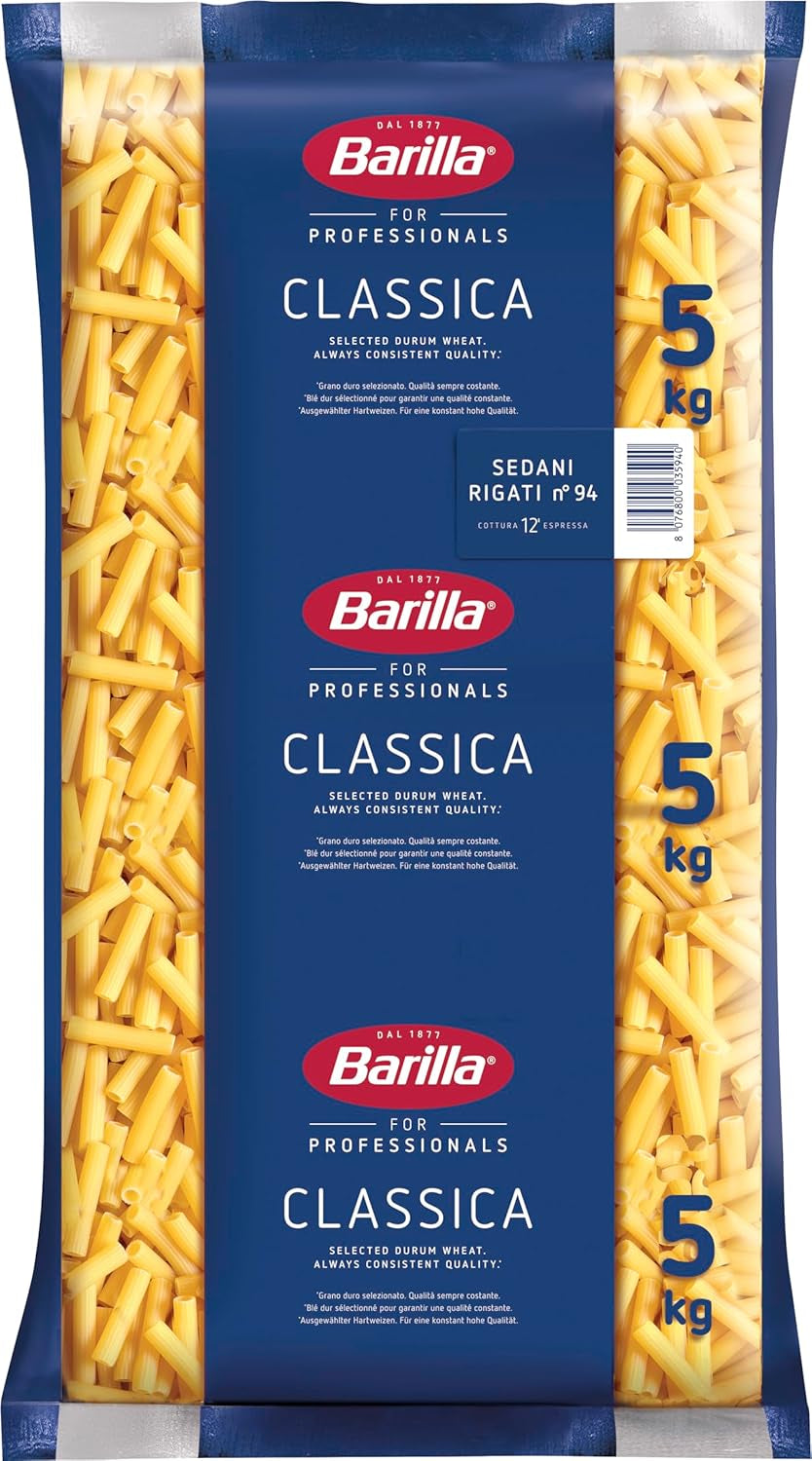 Těstoviny z tvrdé pšenice Penne Rigate Barilla č. 73 – Balení po 1 (1x5kg)