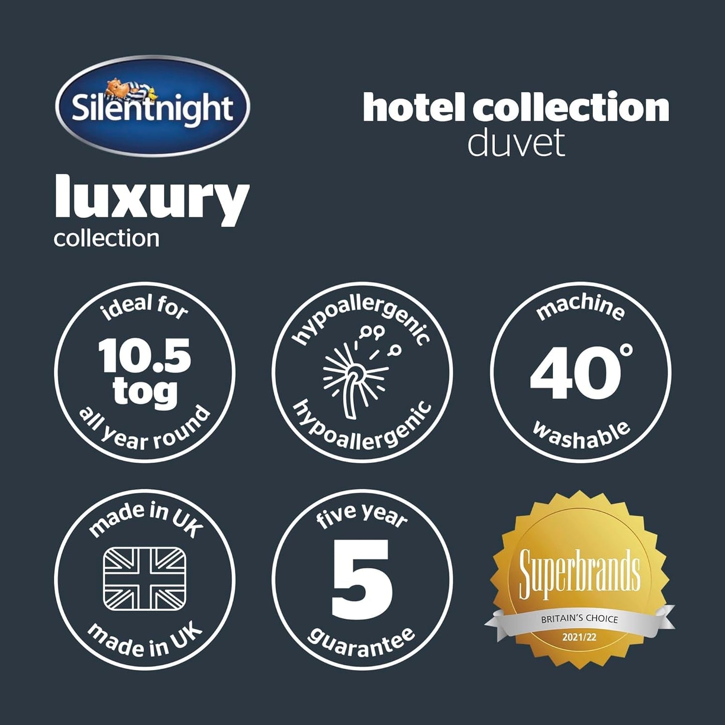 Peřina Silentnight Hotel Collection 10,5 Tog - manželská postel, polyester, bílá Peřiny a přikrývky Naty Shop