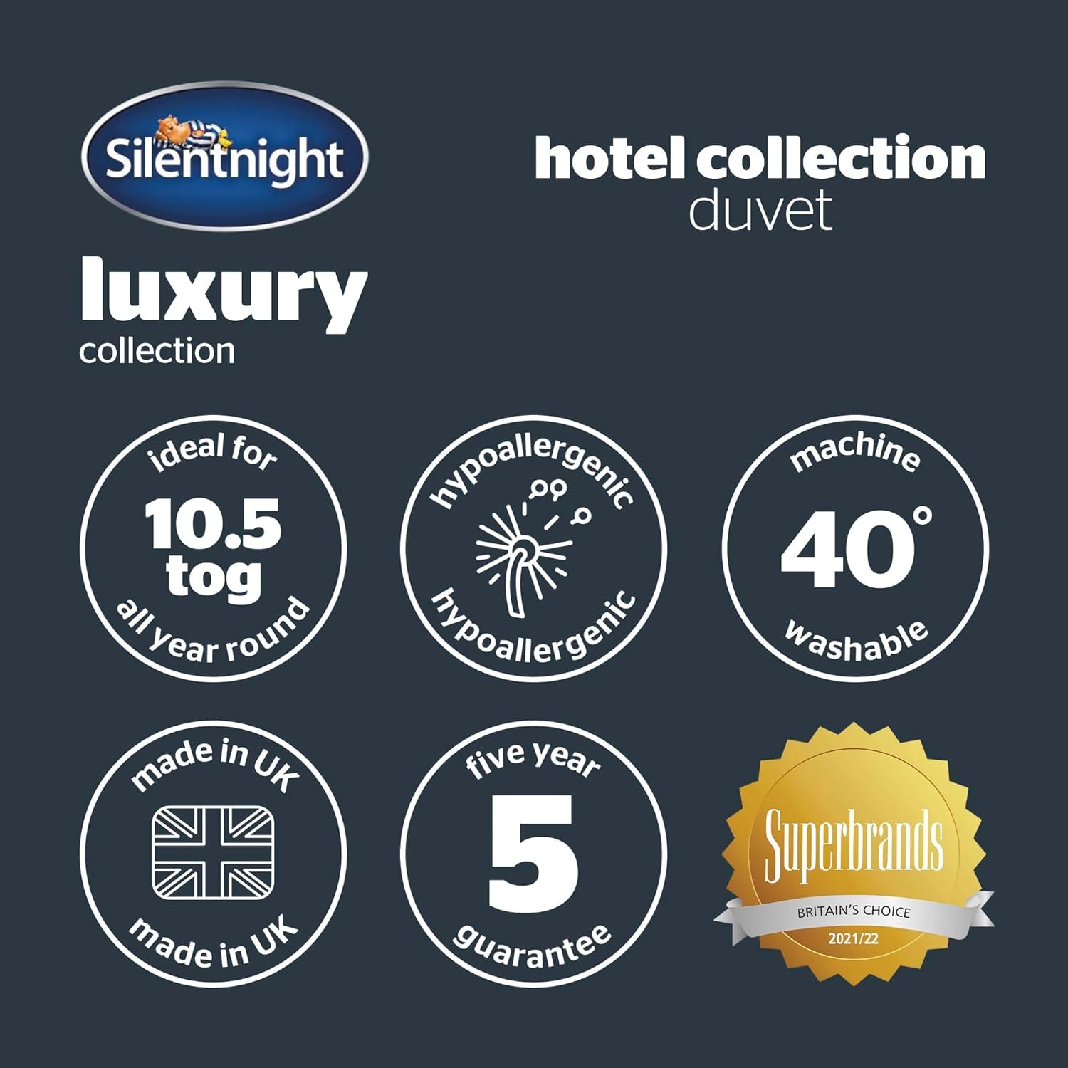 Peřina Silentnight Hotel Collection 10,5 Tog - manželská postel, polyester, bílá Peřiny a přikrývky Naty Shop