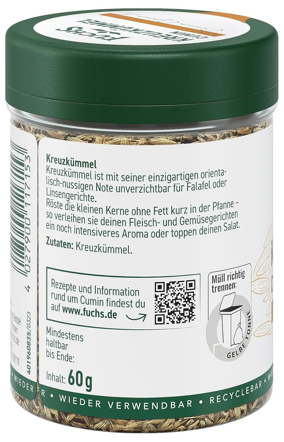 Fuchs - Celý kmín, 60 gramů Condiments Naty Shop