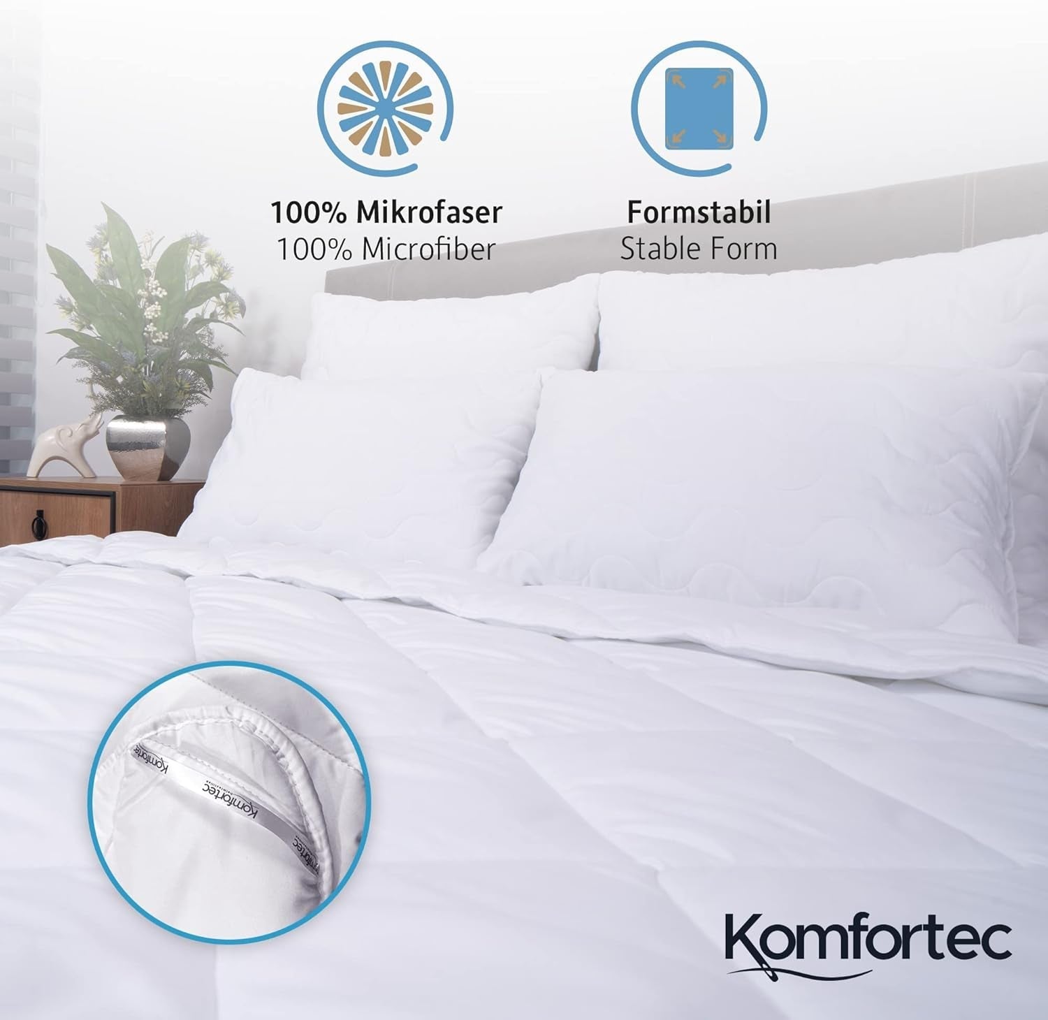 Letní deka Komfortec 135X200 Cm, 170Gsm, Tenká a lehká deka na léto, antialergická deka, bílá Přikrývky a přikrývky Naty Shop