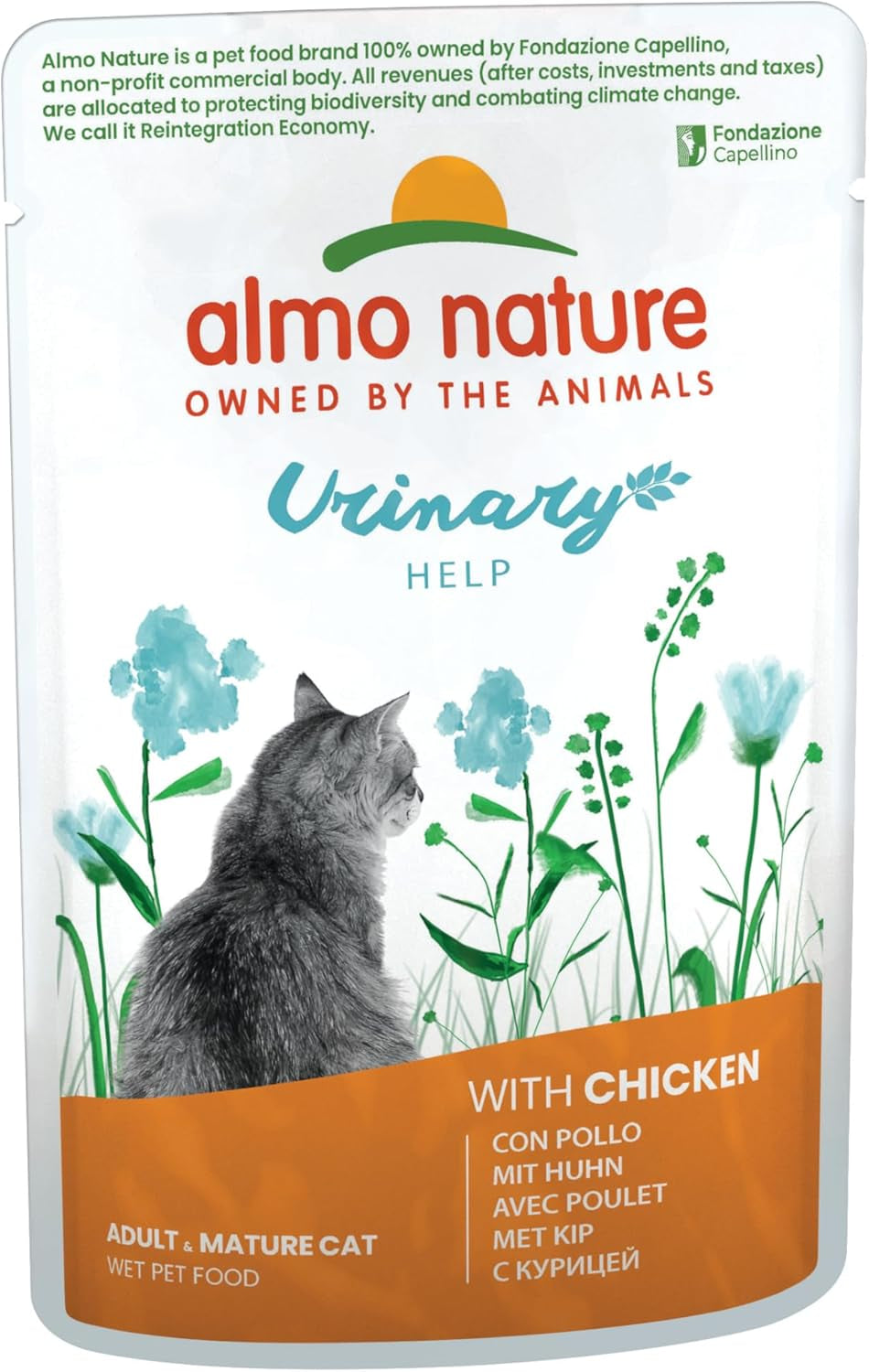 Almo Nature Functional Urinary Help - Mokré krmivo pro dospělé kočky s koťaty - Podporuje zdraví močových cest - 30 sáčků po 70 g