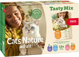 MERA Cats Nature Adult Tasty Mix Premium Mokré krmivo pro kočky 12x85g | Bez cukru a bez obilovin | Mokré krmivo pro dospělé kočky s vysokým obsahem masa | Ekonomický balíček