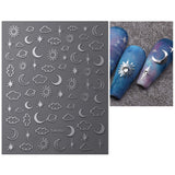 JMEOWIO Nálepka na nehty Mond Stern 9 Blatt Nálepka na nehty Selbstklebend Nagelaufkleber Bunter Dekoration Nageldesign Zubehör