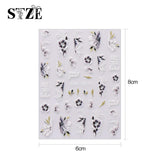 JMEOWIO 6 Blatt 3D Nagelsticker Frühlings Blume Nail Art Sticker Selbtklebend Nagelaufkleber 5D Stereoskopisch Bunte Summer Blumen Dekoration Nageldesign Zubehör