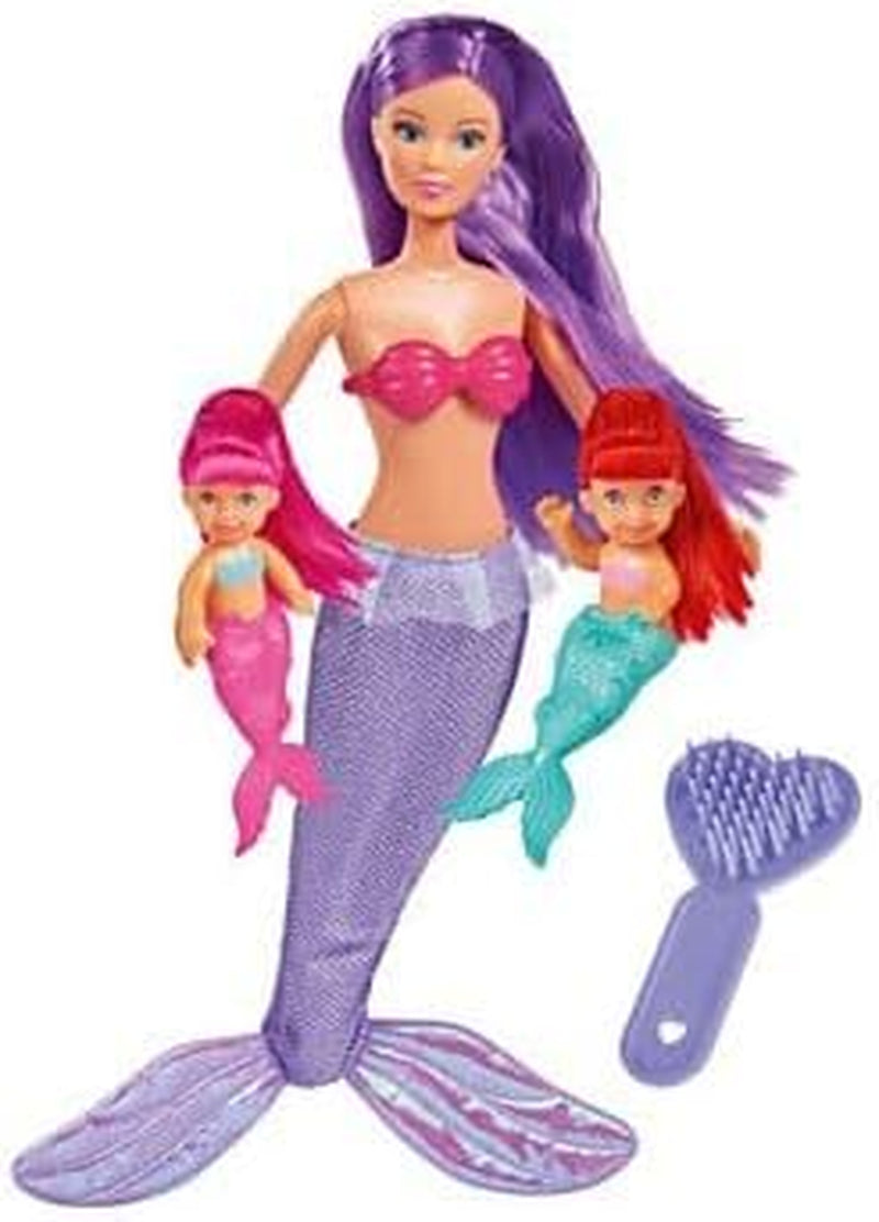 Simba 105734162001 105734162 - Steffi Love The Twin Mermaids / dvě varianty / Steffi jako mořská panna / se dvěma mořskými miminky / módní panenka / 29 cm, pro děti od 3 let