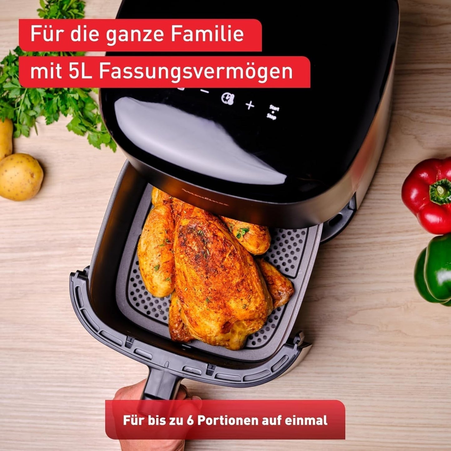 Tefal Easy Fry Max EY2458, 5 litrů, horkovzdušná fritéza, 10 automatických programů vaření, digitální dotykový displej Spotřebiče Naty Shop