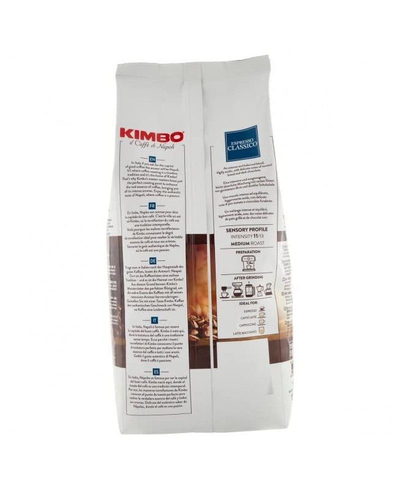 3x zrnková káva Espresso Classico, středně pražená, celá kávová zrna, středně pražená, sáček 1 kg, káva Neapol