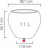 Scheurich Lineo, plastový květináč, černá žula, průměr 30 cm, výška 24,1 cm, objem 11 l.