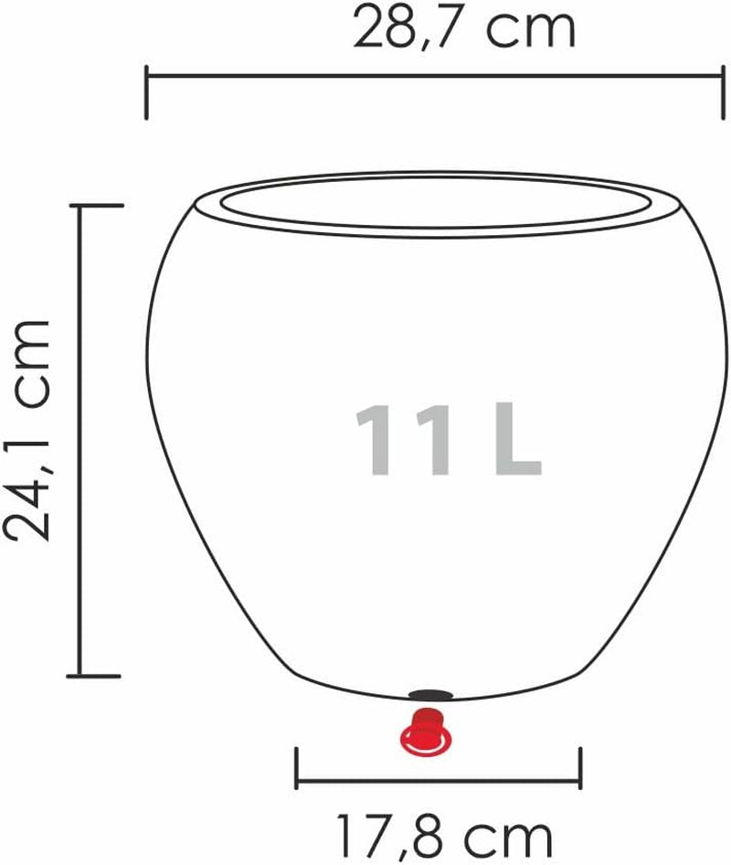 Scheurich Lineo, plastový květináč, černá žula, průměr 30 cm, výška 24,1 cm, objem 11 l.