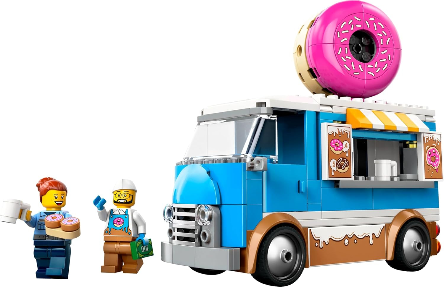 LEGO City Donut Truck - Hrací náklaďák s jídlem se 2 minifigurkami policistů - Stavebnice pro chlapce a dívky ve věku 5+ - Tip na narozeninový dárek a dárek k svátku 60452 Stavebnice Besuche den LEGO-Store