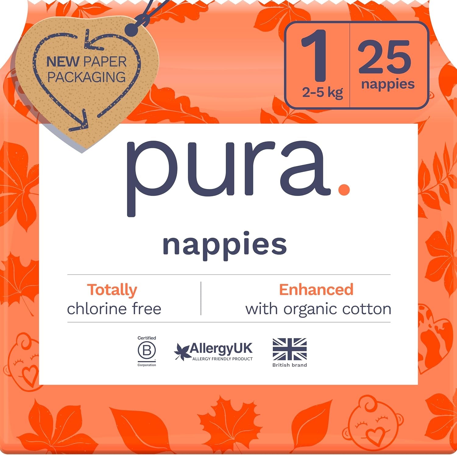 Ekologické dětské plenky – velikost 3 (4-9 kg), 1 balení (26 plen), ultra jemné plenky pro citlivou pokožku, organická bavlna, ochrana proti vytečení až 12 hodin, nový průvodce velikostí