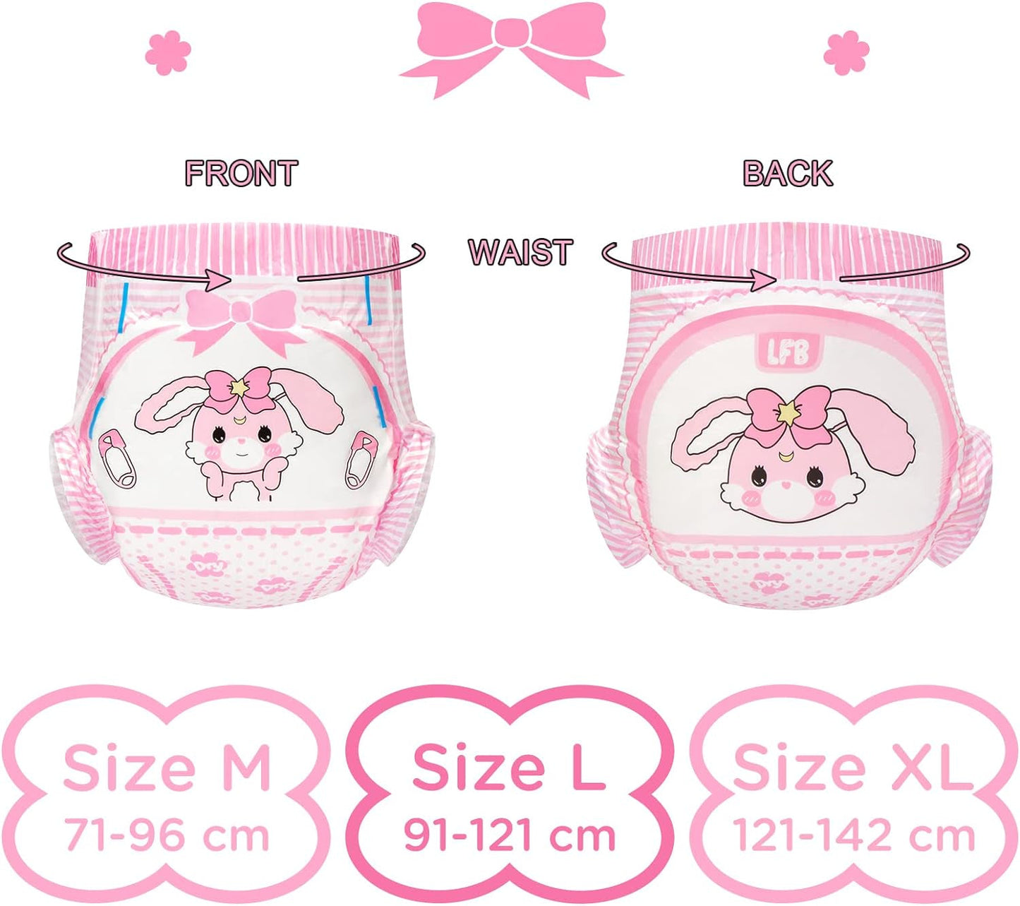 Pleny s potiskem pro dospělé 5500-5800 ml, 10 kusů - Baby Usagi (XL)