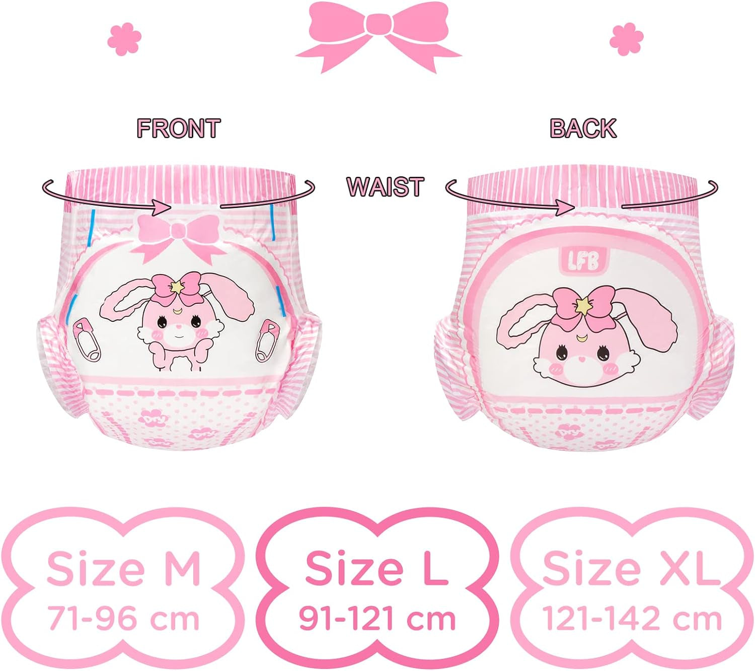 Pleny s potiskem pro dospělé 5500-5800 ml, 10 kusů - Baby Usagi (XL)