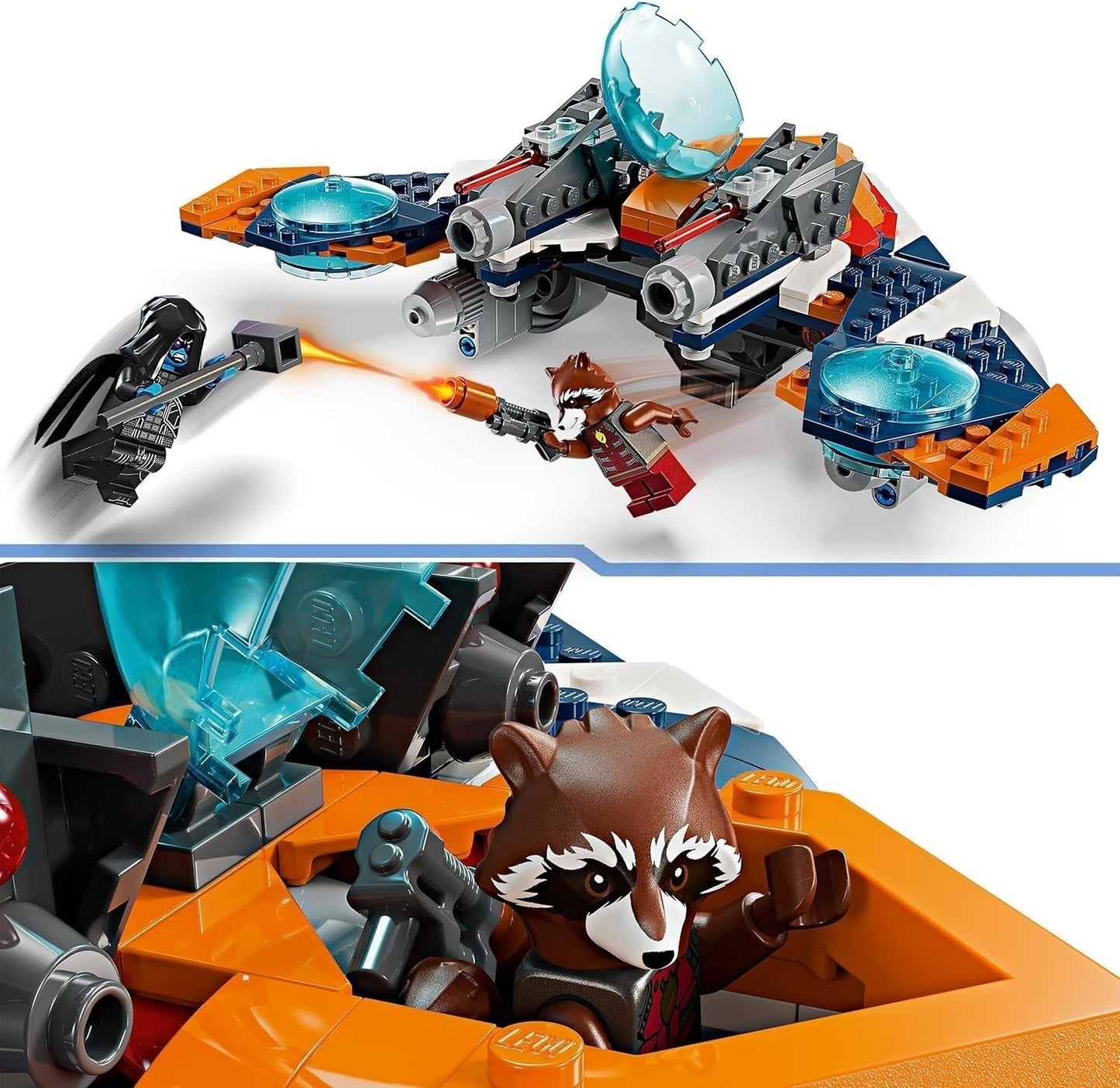 LEGO Marvel Rockets Spaceship vs. Ronan sestavitelná sada vesmírné lodi Guardians of the Galaxy Postava superhrdiny Dárek pro chlapce a dívky 8 let 76278 Stavebnice Besuche den LEGO-Store