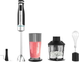 Cecotec ruční mixér Powergear 1500 - Klingen Aus Titanium Beschichtung, 21 Geschwindigkeitsstufen, 1500 W, Inklusiv Glas Mit Deckel. (Schwarz Und Edelstahl, XL) Kuchyň Naty Shop 4 Zubehörteile