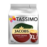 Tassimo Kapseln Jacobs Caffè Crema Classico XL, 5 x 16 polštářků, 80 kávových kapslí