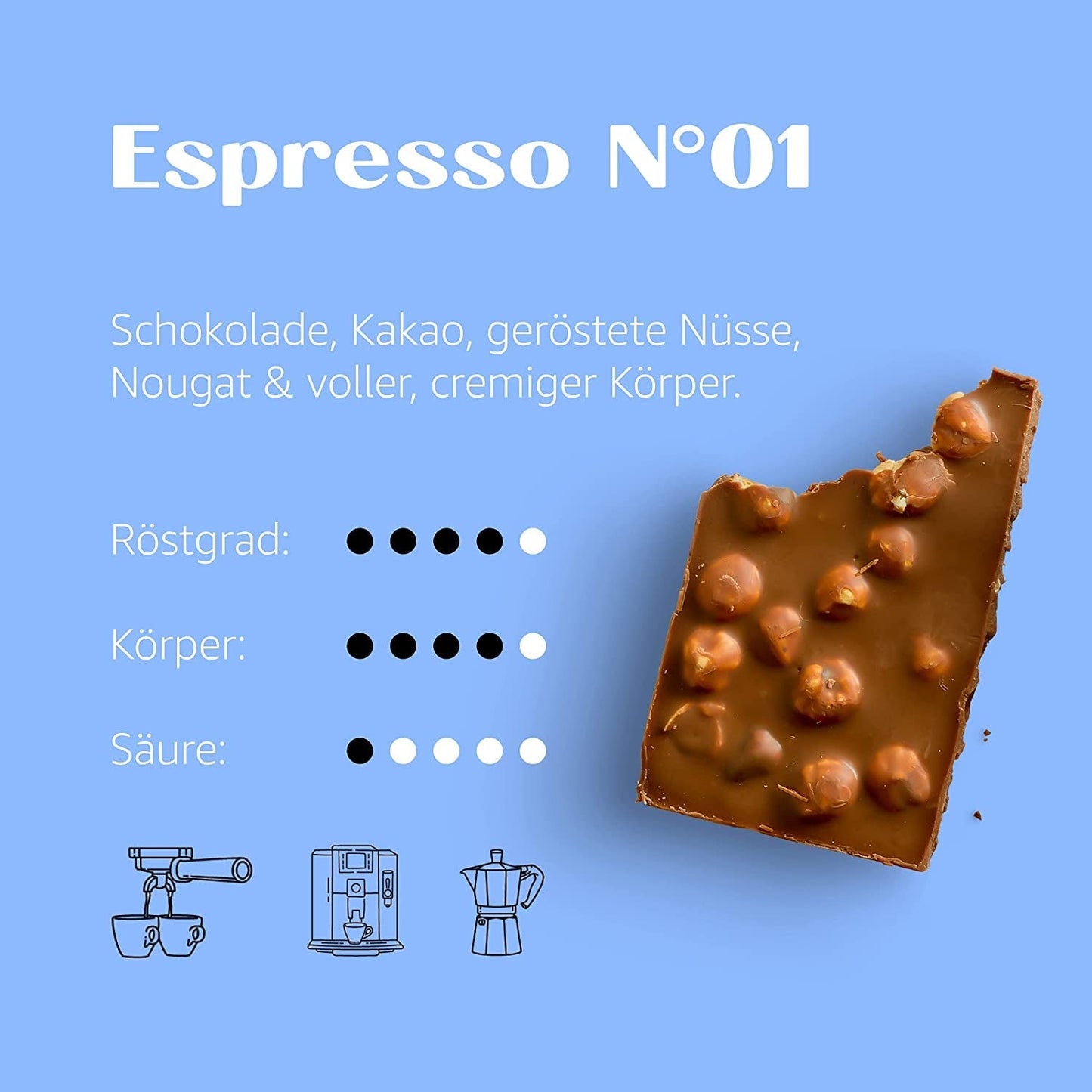 Espresso č. 1 – Klasická espresso směs s 25 % Robusty – Kávová zrna pro plně automatické stroje a portafiltr – celá zrna – 750 g