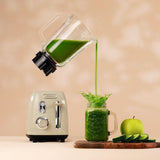 Stojanový mixér Cecotec Retro Power Black Titanium Retrogreen. 1200W Maximale Leistung, 2 Geschwindigkeiten, 4-Klingen-Messer Mit Schwarzer Titanbeschichtung Und 1,5L Krug, Vintage-Design v Grün Kitchen Naty Shop